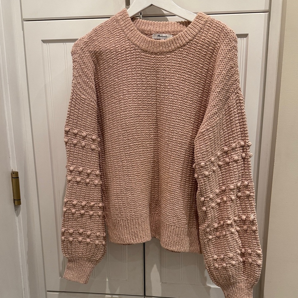 Madewell Textured Knit Sweater in Blush